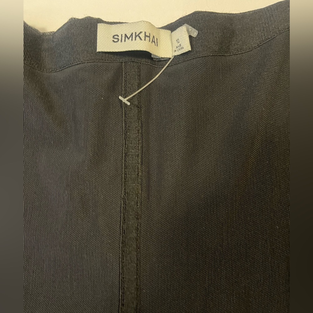 NWOT: SIMKHAI Gray Pinstripe Bustier Strapless Top Size 10 - Picture 10 of 13